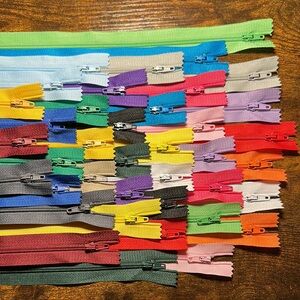 Lot of 13” Colorful Assorted Zippers